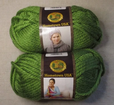 Lot of 2 - Lion Brand, Hometown USA, Oklahoma City Green, 5 oz, 81 yds, Acrylic - Image 1 of 4