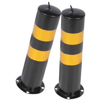  2 Pcs Security Bollard Car Park Barriers Driveway Post Panel Safety Barricade - Image 1 of 4
