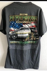 2018 Riverside County SHERIFF’S K-9 TRAILS SHERIFF Adult 2 Sided RARE T-Shirt S - Picture 1 of 9