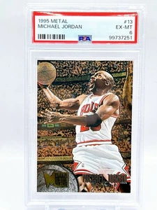 1995 Metal Michael Jordan Chicago Bulls Basketball PSA 8 EX-MT #13 #23 - Bild 1 von 7