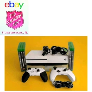Microsoft Xbox One S 1681 1TB Console w/ Wireless Controller/Cords & 5 Games~T/W - Picture 1 of 18