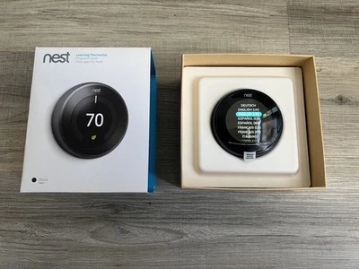 谷歌 Nest 学习恒温器 T3016US - 黑色 — 第 1/4 张图片