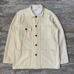 Universal Works Wool Chore Jacket Medium Cream Melton Dockside Pocket Field - Picture 1 of 9