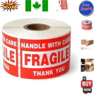 Easy Peel 2"x3" Fragile Shipping Stickers - Bulk 500 Handle With Care Labels - Bild 1 von 7