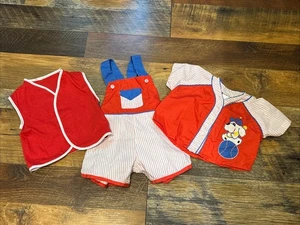 Vintage Cradle Togs Puppy Baseball 3 Piece Baby Outfit Sz 0-6 Months - Picture 1 of 8