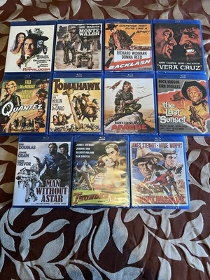 western movies blu ray Lot Bundle Kino Lorber Sealed 11 Movies Apache Tomahawk - Imagem 1 de 4