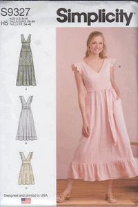 Sewing Pattern Simplicity 9327 Misses' Nap Dresses Plunging Necklines - Picture 1 of 2