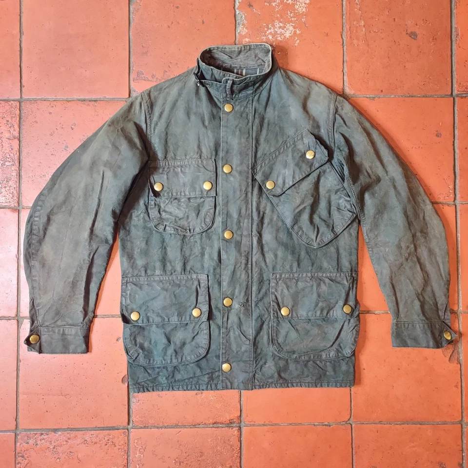 Traje Internacional Barbour M12 C34 Para Hombres S Chaqueta de Cera Verde De Colección Despacho Paseo Foto 1 de 4