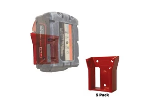 StealthMounts Storage Mounts for Milwaukee M18 Tool Batteries (5 Pack, Red) - Picture 1 of 8