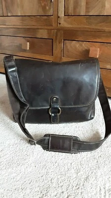 Mens Dark Brown Leather Visconti Man Bag Unisex Great Multi Purpose Bag - Image 1 of 4