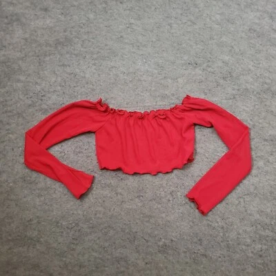 Nasty Gal 衬衫女式 4 红色长袖露肩基本款休闲上衣 — 第 1/4 张图片