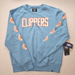 New '47 LA Clippers Men's Size XL Sweatshirt Baby Blue NBA Fleece Sweater - Picture 1 of 12