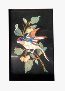 18" x 12" Marble Table top marquetry Inlay semi precious stones pietra dura work - Picture 1 of 1