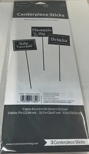 3 ct Chalkboard Centerpiece Sticks Signs 4" x 6" DIY plain use chalk to create - Picture 1 of 2