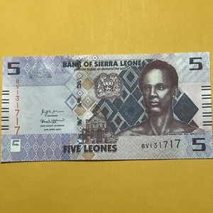 Sierra Leone Five Leone Uncirculated Paper Money -New Issue in 2022 - Small size - Picture 1 of 4