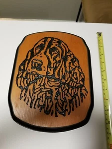 Vintage Cocker Spaniel Hund Holz Wandbehang Kunst, Wohndeko, Hüttendeko - Bild 1 von 6