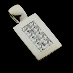 Elegante Colgante Deslizante Oro Blanco Blanco C/Z de 9 quilates - Hecho en el Reino Unido - Imagen 1 de 1