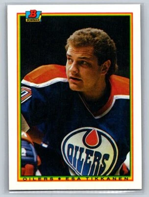 1990-91 Bowman #194 Esa Tikkanen Edmonton Oilers Hockey Card - Image 1 of 2