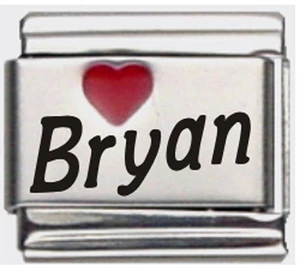 Bryan Laser Name Italian Charm Link - Picture 1 of 7