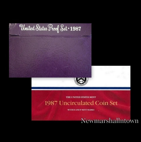 1987 P+D+S Mint Proof Set ~ Kennedy Washington Roosevelt Jefferson Lincoln Cover