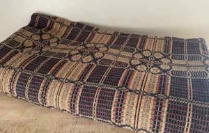 New Primitive Yorktown RED NAVY KING COVERLET Bedspread Cover - Picture 1 of 2