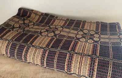 SALE! Primitive Yorktown RED NAVY KING COVERLET Bedspread Blanket Cover - Image 1 of 2