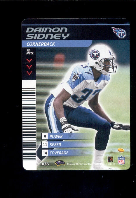 2002 NFL Showdown DAINON SIDNEY Tennessee Titans 1ST & Goal Rare Card - Image 1 of 1