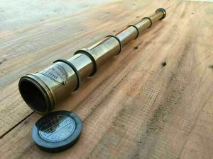 ANTIGUO TELESCOPIO MARÍTIMO MARINO LATÓN NÁUTICO PIRATA ESPIRAL DE COLECCIÓN - Imagen 1 de 5