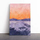 Peach Sky Over The Mountain Canvas Wall Art Print Framed Picture Home Decor