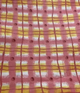 Concord Fabrics by The Kesslers Pink Yellow Plaid Polished Cotton 2+ Yards - Picture 1 of 4