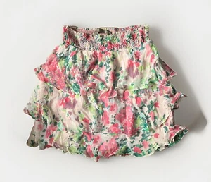 Zara basic girls pink flowy tiered floral skirt - Picture 1 of 2