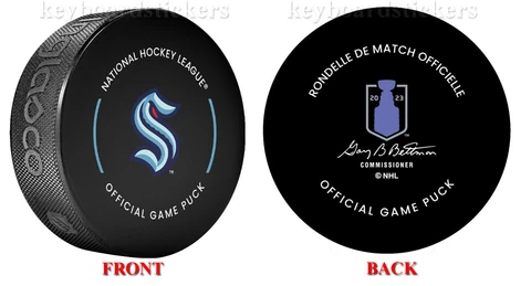 2023 NHL Stanley Cup Playoffs Seattle Kraken Official Game Hockey Puck w/Cube Cover