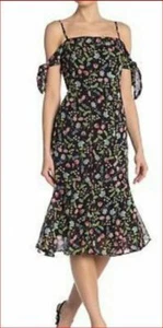 Nanette Lepore women dress Paradise Dreaming NM8S19JK5 very black sz 6 - Picture 1 of 8