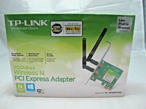 TP-Link TL-WN881ND 300Mbps Wireless N PCI Express Adapter Compatible windows 8 - Picture 1 of 8