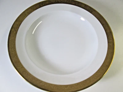 Rosenthal Selb Bavaria. Speiseteller, Suppenteller, Art Deco, breiter Goldrand. - Bild 1 von 4