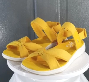 RYKA MALLORIE SUNNY YELLOW FABRIC CASUAL COMFORT SANDAL WOMENS 10M (NEW W/ TAGS) - Picture 1 of 20