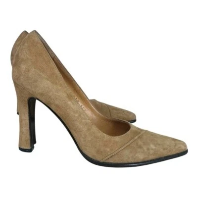 Zapatos de salón Casadei para mujer 6,5 de gamuza tostada tacones oficina carrera dinero antiguo lujo sexy Foto 1 de 4