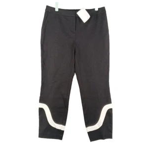 NWT $75 Alfani Ankle Pants Flat Front Zip Close Size 6 Black - Picture 1 of 11