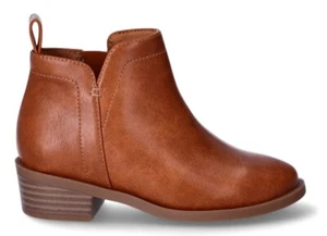 Botines Wonder Nation imitación cuero niñas pequeñas castaño moda talla 7 - Imagen 1 de 5