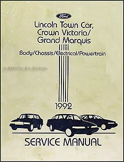 1992 Lincoln Town Car заводской магазин руководство 92 оригинальный ремонт сервис OEM книга - Изображение 1 из 2