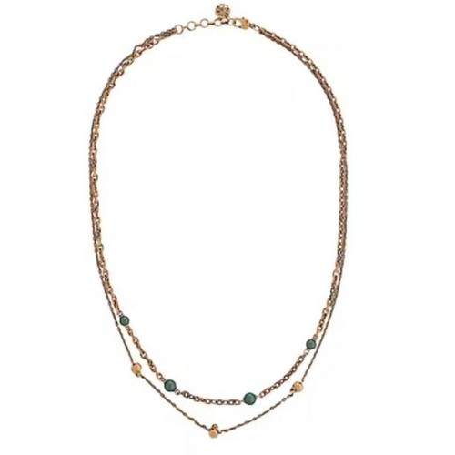 Collana Alexander McQueen perle teschio stratificato bronzo verde