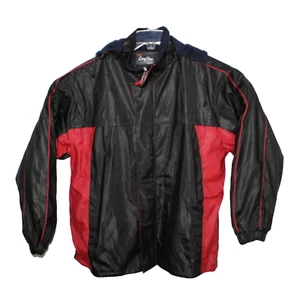 LB Leng Bao Jacket Black Red Men Size L Rain Resistant, Removable Hood, Pockets - Picture 1 of 9