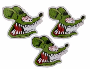 RAT FINK STICKER Lot 3 Lost Volcom RVCA T&C  NASCAR Decal Truck Moto Rockabilly - Picture 1 of 3