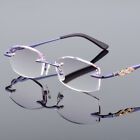 Womens Reading Glasses Rimless Metal Bling Decoration Attractive Sexy Readers AT