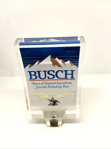 Vintage Busch Bier Acryl Plexiglas 5" Zapfhahn Griff Knopf Griff mit gebogener Front - Bild 1 von 7