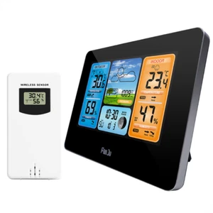Weather Station Wireless Indoor Outdoor Thermometer Hygrometer LCD Display Clock - Picture 1 of 14