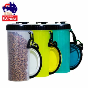 Pet Dog Water Bottle Dog Bowl 2-in-1 Dog Travel Feeder Portable Outdoor - Picture 1 of 28