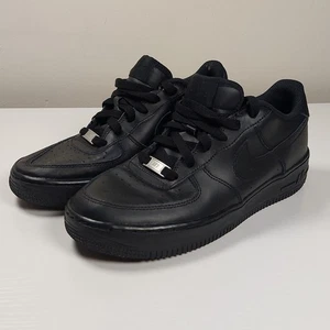 Nike Air Force 1 Low Triple Black 2019 314192-009 Youth Kids Sneaker Shoe US 7Y - Picture 1 of 10