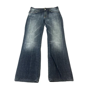 7 For All Mankind Jeans Mens 34 32 Bootcut Relaxed Baggy Loose Whiskers Blue USA - Picture 1 of 9
