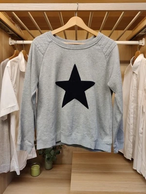 HUSH SMALL GREY JUMPER SWEATER CREW NECK STAR TRACK TOP CASUAL PULLOVER WOMENS - Image 1 of 4